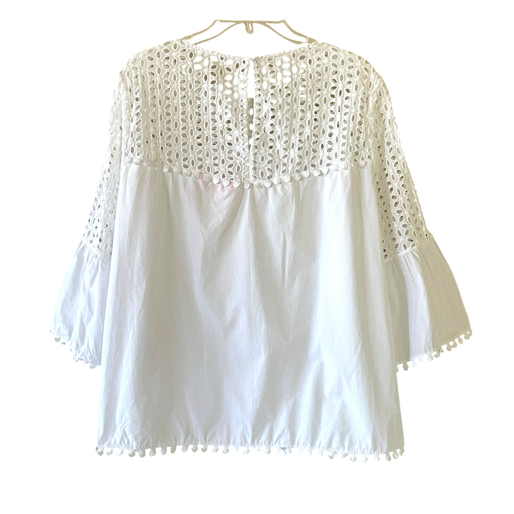LILLY PULITZER Chandler Women’s Size XL Resort White Crisp Cotton Eyelet Top NEW - Picture 4 of 8